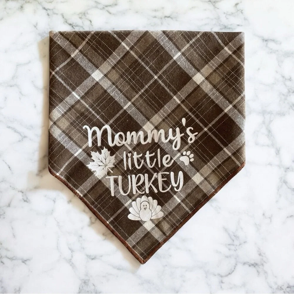 DOG Bandana - Mommy’s Little Turkey - Size L Large